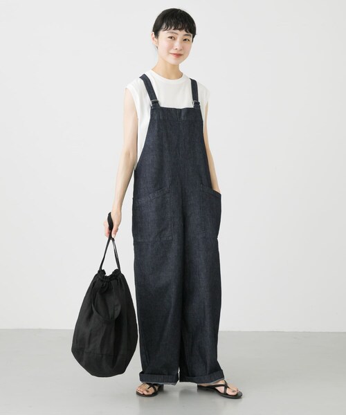 かぐれ(カグレ)の「デニムサロペット(オールインワン・サロペット・レディース・IVORY/INDIGO・FREE)」の3枚目の写真