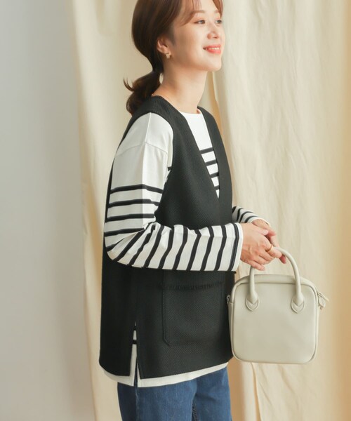 URBAN RESEARCH DOORS（アーバンリサーチドアーズ）の「ツイードベスト（トップス・レディース・BLACK/GRAY・M）」の7枚目の写真