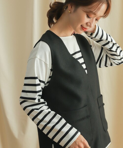 URBAN RESEARCH DOORS（アーバンリサーチドアーズ）の「ツイードベスト（トップス・レディース・BLACK/GRAY・M）」の11枚目の写真