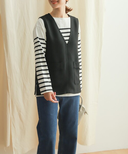 URBAN RESEARCH DOORS（アーバンリサーチドアーズ）の「ツイードベスト（トップス・レディース・BLACK/GRAY・M）」の10枚目の写真