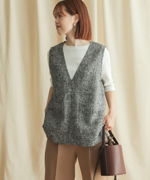 URBAN RESEARCH DOORS（アーバンリサーチドアーズ）の「ツイードベスト（トップス・レディース・BLACK/GRAY・M）」の17枚目の写真