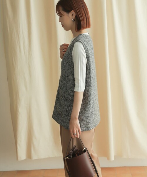 URBAN RESEARCH DOORS（アーバンリサーチドアーズ）の「ツイードベスト（トップス・レディース・BLACK/GRAY・M）」の19枚目の写真