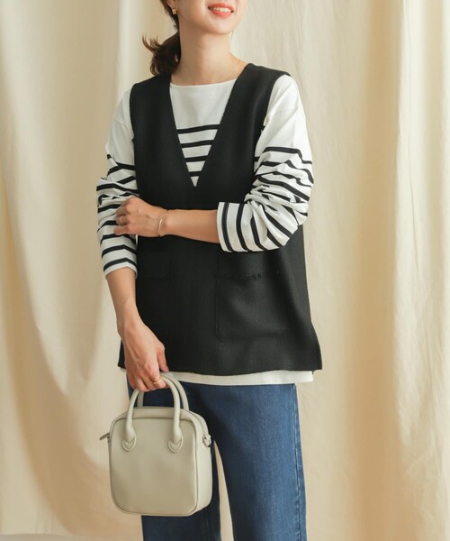 URBAN RESEARCH DOORS（アーバンリサーチドアーズ）の「ツイードベスト（トップス・レディース・BLACK/GRAY・M）」の9枚目の写真