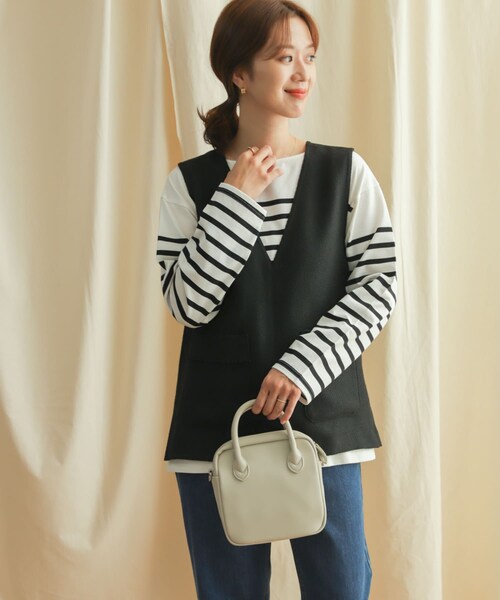 URBAN RESEARCH DOORS（アーバンリサーチドアーズ）の「ツイードベスト（トップス・レディース・BLACK/GRAY・M）」の4枚目の写真