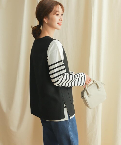 URBAN RESEARCH DOORS（アーバンリサーチドアーズ）の「ツイードベスト（トップス・レディース・BLACK/GRAY・M）」の8枚目の写真