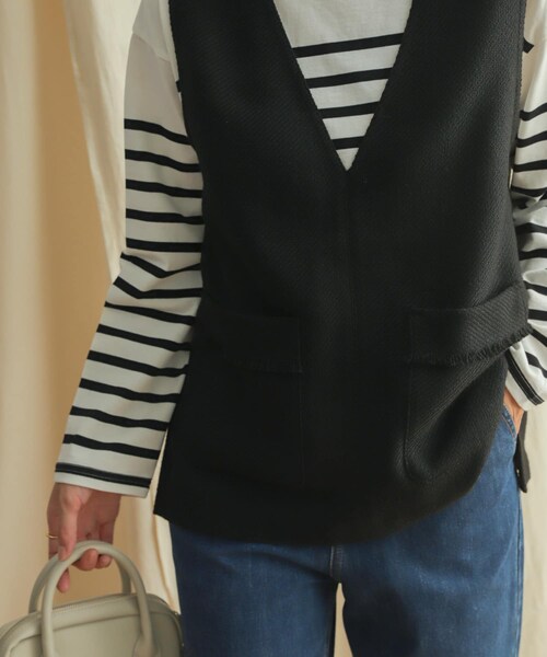 URBAN RESEARCH DOORS（アーバンリサーチドアーズ）の「ツイードベスト（トップス・レディース・BLACK/GRAY・M）」の12枚目の写真