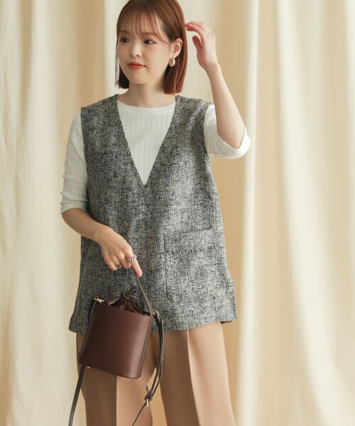 URBAN RESEARCH DOORS（アーバンリサーチドアーズ）の「ツイードベスト（トップス・レディース・BLACK/GRAY・M）」の18枚目の写真