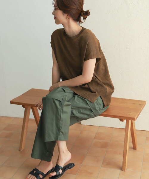 URBAN RESEARCH DOORS（アーバンリサーチドアーズ）の「ウォッシャブルドライニット（トップス・レディース・BLACK/CAMEL・M）」の16枚目の写真