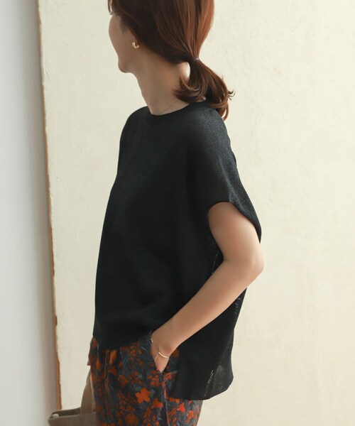 URBAN RESEARCH DOORS（アーバンリサーチドアーズ）の「ウォッシャブルドライニット（トップス・レディース・BLACK/CAMEL・M）」の9枚目の写真