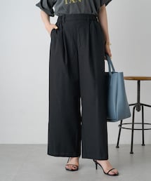 PUAL CE CIN | 【Du noir】綿麻ワイドパンツ(パンツ)