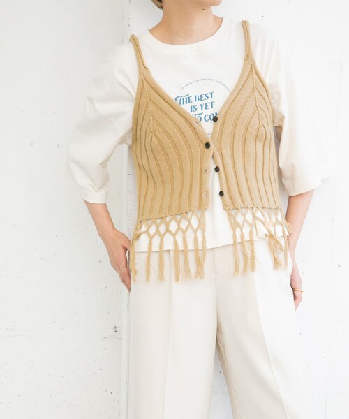 KBF（ケイビーエフ）の「フリンジニットビスチェ（）」 - WEAR