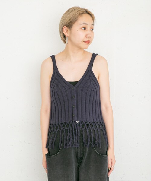 KBF（ケイビーエフ）の「フリンジニットビスチェ（）」 - WEAR