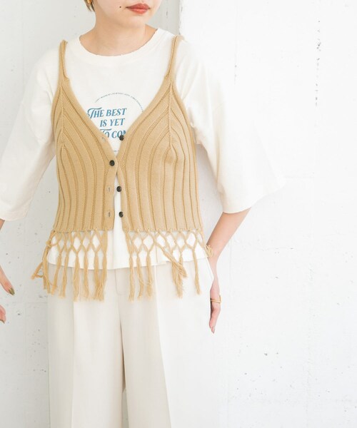 KBF（ケイビーエフ）の「フリンジニットビスチェ（）」 - WEAR
