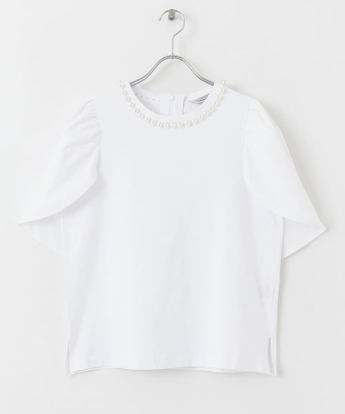 TORRAZZO DONNA　パール付チューリップスリーブブラウス Torrazzo Donna（トラッゾドンナ）の「TORRAZZO DONNA パール付