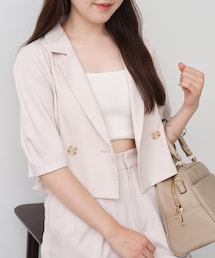 one after another NICE CLAUP | セットアップで着られる/半袖ジャケット(テーラードジャケット)