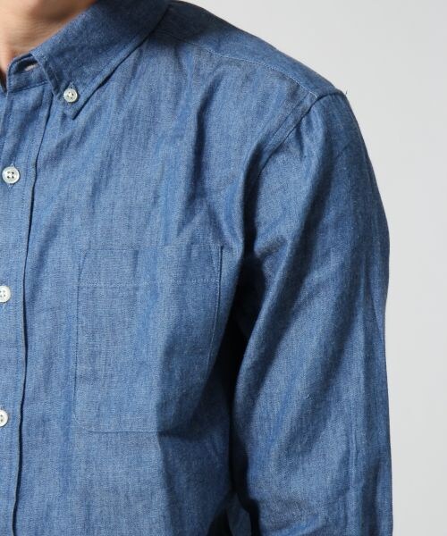 RAGEBLUE（レイジブルー）の「デニムシャツ長袖（トップス・メンズ・ライトブルー/ブルー/ネイビー・Ｓ/Ｍ/Ｌ）」の7枚目の写真
