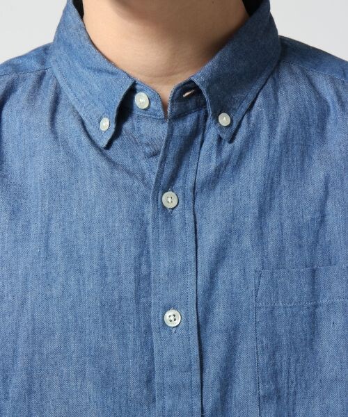 RAGEBLUE（レイジブルー）の「デニムシャツ長袖（トップス・メンズ・ライトブルー/ブルー/ネイビー・Ｓ/Ｍ/Ｌ）」の6枚目の写真