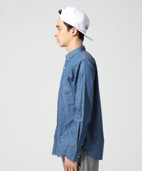 RAGEBLUE（レイジブルー）の「デニムシャツ長袖（トップス・メンズ・ライトブルー/ブルー/ネイビー・Ｓ/Ｍ/Ｌ）」の4枚目の写真