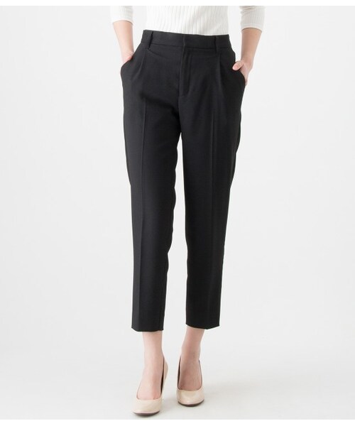 VIS（ビス）の「後ろゴムタッククロップドパンツ（パンツ・レディース・ブラック/ホワイト系/ネイビー/ネイビー系・S/M）」の2枚目の写真