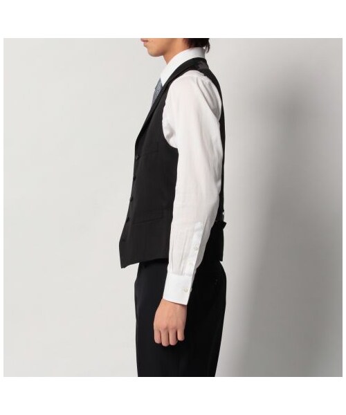 TAKEO KIKUCHI（タケオキクチ）の「ドーメル84シャドーストライプドレスベスト（スーツベスト・メンズ・ブラック・S/M/L/LL）」の3枚目の写真