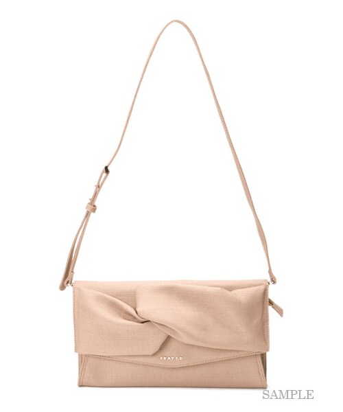 FRAY I.D(フレイアイディー)の「リネンリボンクラッチ(クラッチバッグ・レディース・BEG/BLK・F)」の8枚目の写真