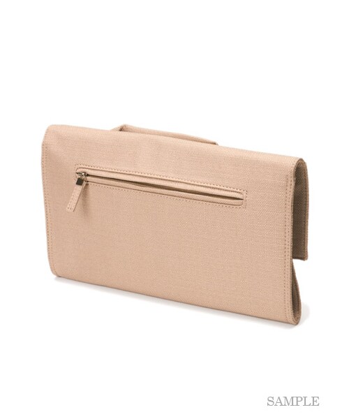 FRAY I.D(フレイアイディー)の「リネンリボンクラッチ(クラッチバッグ・レディース・BEG/BLK・F)」の4枚目の写真