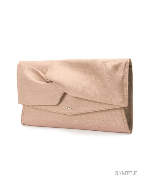 FRAY I.D(フレイアイディー)の「リネンリボンクラッチ(クラッチバッグ・レディース・BEG/BLK・F)」の7枚目の写真