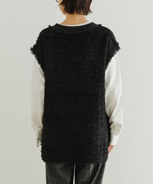 URBAN RESEARCH(アーバンリサーチ)の「ツイードニットベスト(トップス・レディース・BLACK/IVORY・FREE)」の16枚目の写真