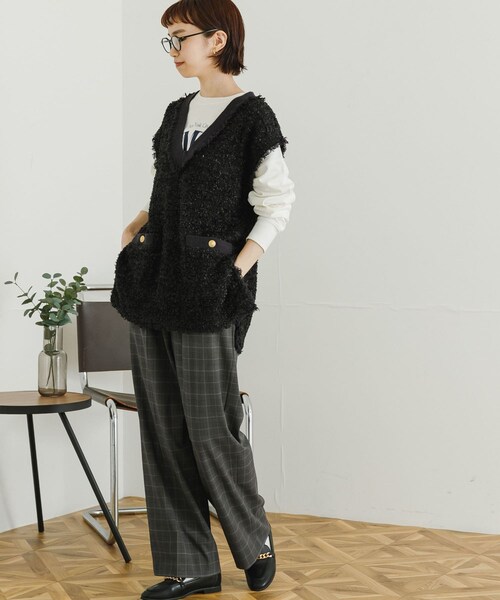 URBAN RESEARCH(アーバンリサーチ)の「ツイードニットベスト(トップス・レディース・BLACK/IVORY・FREE)」の11枚目の写真
