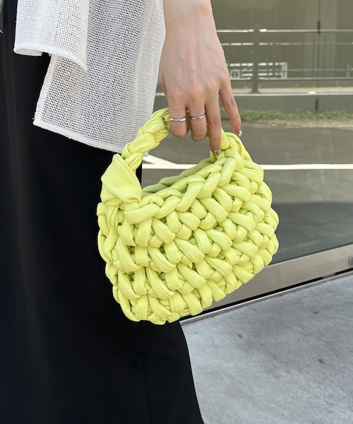 CAPRICIEUX LE'MAGE(カプリシューレマージュ)の「【ADD CULUMN/アドカラム】ONE MESH BASKET(バッグ・レディース・イエロー/ブラック・F)」の1枚目の写真
