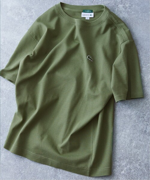 417 EDIFICE（フォーワンセブンエディフィス）の「《再入荷》【LACOSTE / ラコステ】別注 コットンリネンワッフルTシャツ（その他・ブラック/3/4/5/6）」の4枚目の写真