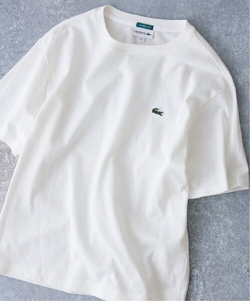 417 EDIFICE（フォーワンセブンエディフィス）の「《再入荷》【LACOSTE / ラコステ】別注 コットンリネンワッフルTシャツ（その他・ブラック/3/4/5/6）」の2枚目の写真
