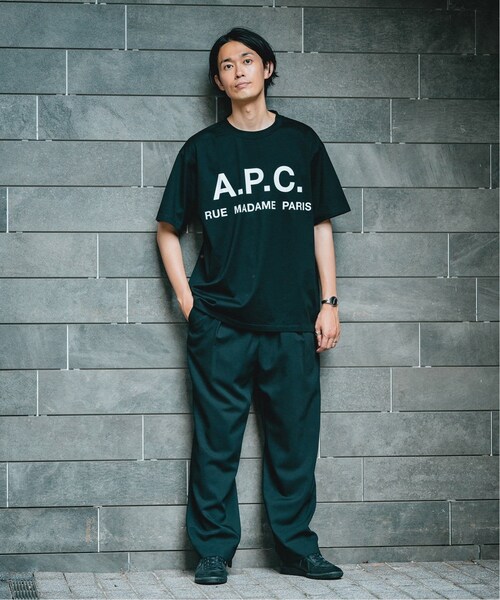 EDIFICE(エディフィス)の「《追加予約》【A.P.C. / アーペーセー】別注 オーバーサイズ ロゴプリント Tシャツ(その他・ブラック/S/M/L/XL)」の9枚目の写真