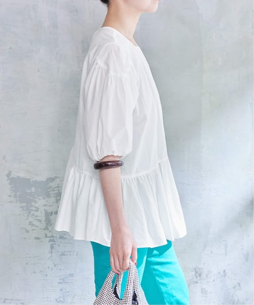 IENA（イエナ）の「ギャザーハーフスリーブブラウス（）」 - WEAR
