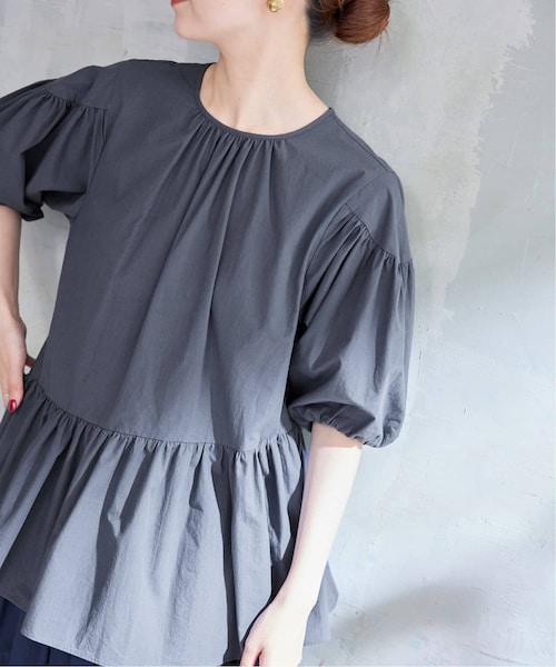 IENA（イエナ）の「ギャザーハーフスリーブブラウス（）」 - WEAR