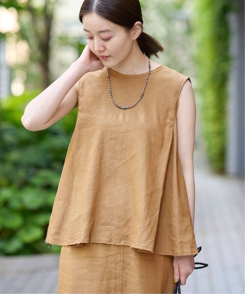 IENA LA BOUCLE リネンポリバックドレープブラウス IENA LA BOUCLE リネンポリバックドレープブラウス
