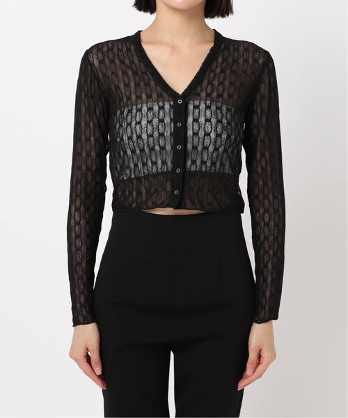 EDIT. FOR LULU（エディットフォールル）の「ストライプVネックレースカーデ（その他・ブラック/フリー）」の19枚目の写真