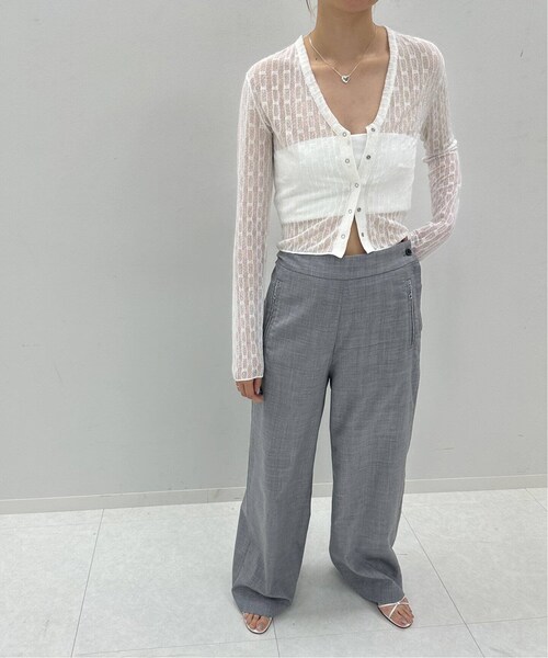 EDIT. FOR LULU（エディットフォールル）の「ストライプVネックレースカーデ（その他・ブラック/フリー）」の13枚目の写真