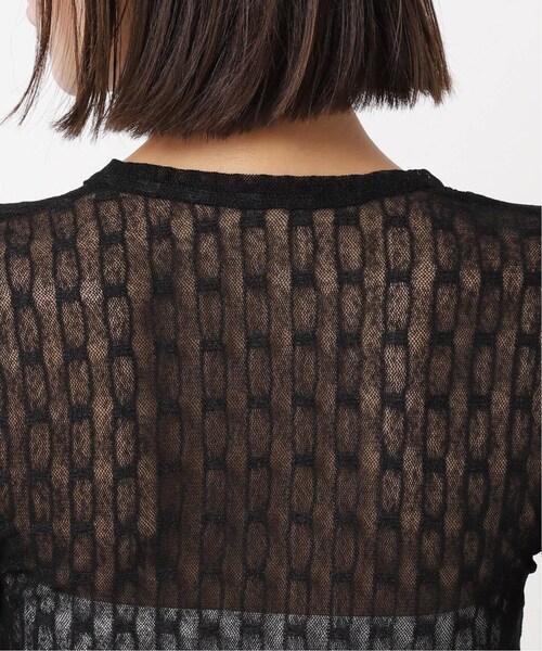 EDIT. FOR LULU（エディットフォールル）の「ストライプVネックレースカーデ（その他・ブラック/フリー）」の22枚目の写真