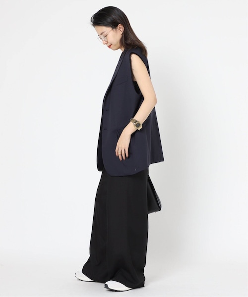MUSE de Deuxieme classe（ミューズデドゥーズィエムクラス）の「【BOWTE/バウト】POPLIN SLEEVELESS ジャケット（その他・ネイビー/フリー）」の6枚目の写真