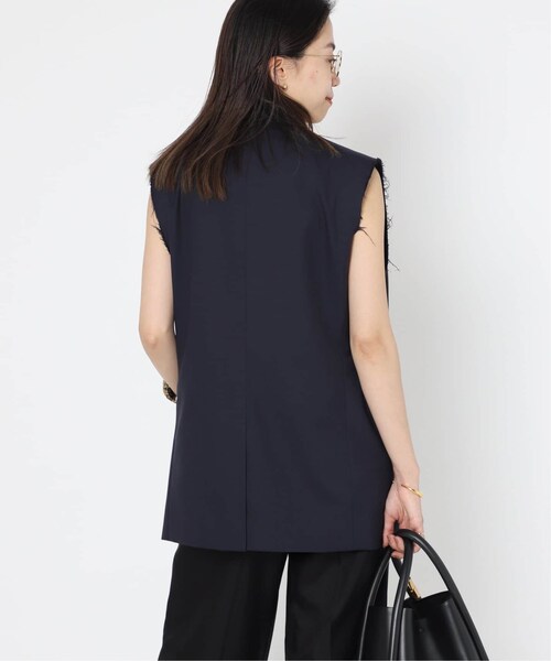 MUSE de Deuxieme classe（ミューズデドゥーズィエムクラス）の「【BOWTE/バウト】POPLIN SLEEVELESS ジャケット（その他・ネイビー/フリー）」の3枚目の写真