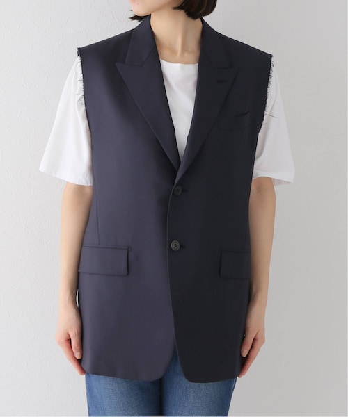 MUSE de Deuxieme classe（ミューズデドゥーズィエムクラス）の「【BOWTE/バウト】POPLIN SLEEVELESS ジャケット（その他・ネイビー/フリー）」の8枚目の写真