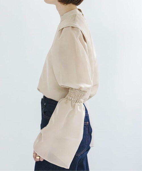 Noble（ノーブル）の「《予約》ブライトシアーフレアスリーブブラウス（その他・ホワイト/フリー）」の7枚目の写真