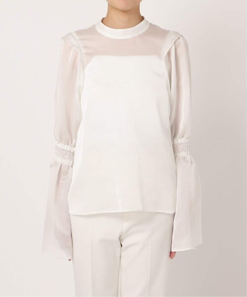 Noble（ノーブル）の「《予約》ブライトシアーフレアスリーブブラウス（その他・ホワイト/フリー）」の11枚目の写真