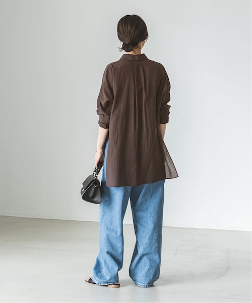 Noble（ノーブル）の「《追加予約》シルキーコットン カラーシャツ 2（その他・ブラウン/フリー）」の7枚目の写真