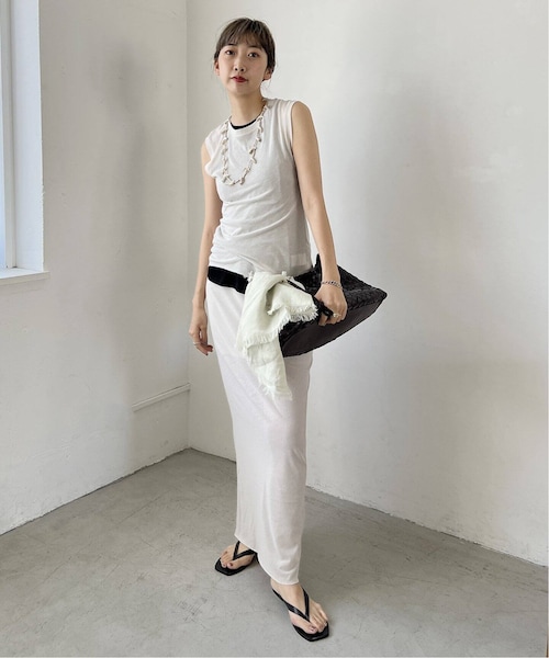 plage(プラージュ)の「COTTON LINEN SHEER N/S Tシャツ(その他・ブラック/フリー)」の9枚目の写真