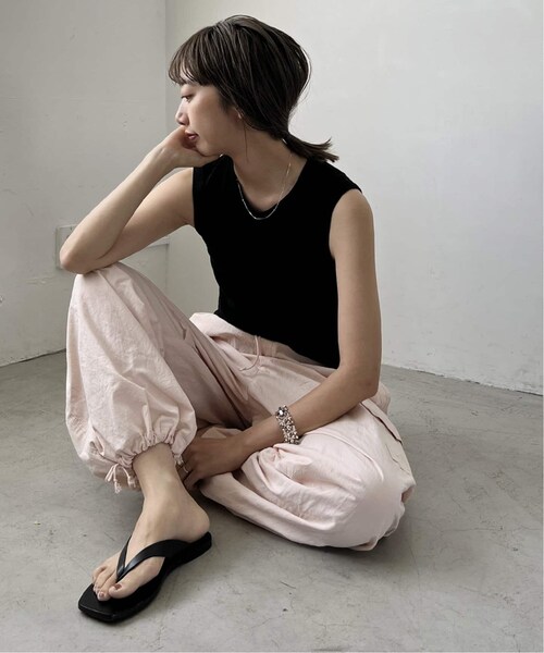 plage(プラージュ)の「COTTON LINEN SHEER N/S Tシャツ(その他・ブラック/フリー)」の5枚目の写真
