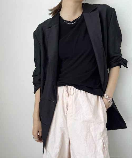 plage(プラージュ)の「COTTON LINEN SHEER N/S Tシャツ(その他・ブラック/フリー)」の7枚目の写真