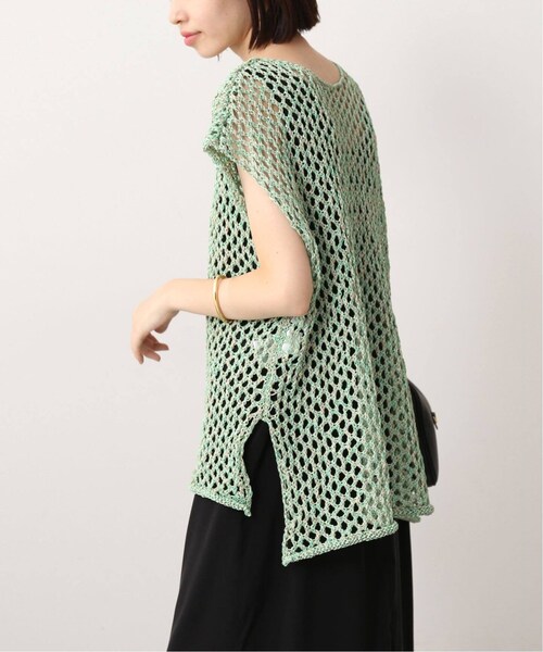 SLOBE IENA（スローブイエナ）の「カラーメッシュニットプルオーバー（その他・グリーン/フリー）」の7枚目の写真