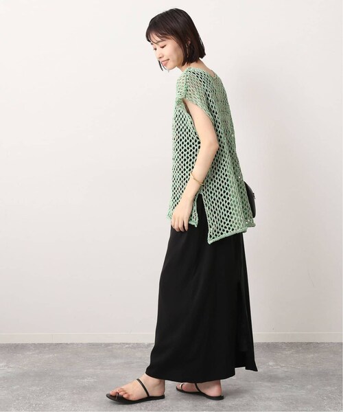 SLOBE IENA（スローブイエナ）の「カラーメッシュニットプルオーバー（その他・グリーン/フリー）」の4枚目の写真